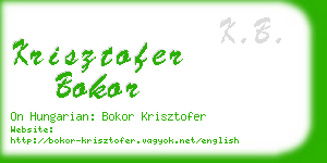 krisztofer bokor business card